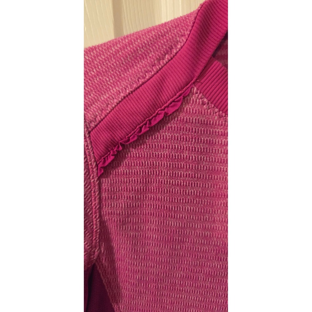 Lululemon Base Runner Long Sleeve 8 Mini Check Pique Raspberry Rulu Run - Picture 3 of 6